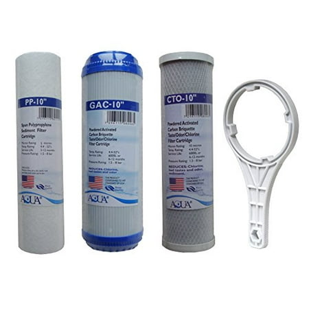 Universal Reverse Osmosis RO Replacement Set of 3 filter cartridges : Sediment GAC CTO Carbon Block for undersink RO. 3 Pk. Size: 10 x2.5
Universal Reverse Osmosis RO Replacement Set of 3 filter cartridges : Sediment GAC CTO Carbon Block for undersink RO. 3 Pk. Size: 10 x2.5