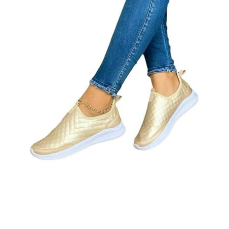 Woobling Womens Comfort Walking Shoes Round Toe Slip On Sneakers Driving Breathable Loafers Gold 6.5
Woobling Womens Comfort Walking Shoes Round Toe Slip On Sneakers Driving Breathable Loafers Gold 6.5
