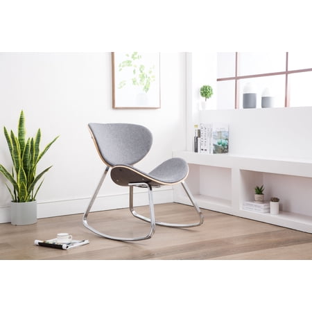 Boraam Ludwik Bentwood Rocking Chair, Gray