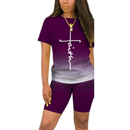 Sanviglor Women Lounge Sets Crew Neck Two Piece Outfit Short Sleeve Jogger Set Slim Fit Sleepwear Running Pajamas Purple L
Sanviglor Women Lounge Sets Crew Neck Two Piece Outfit Short Sleeve Jogger Set Slim Fit Sleepwear Running Pajamas Purple L