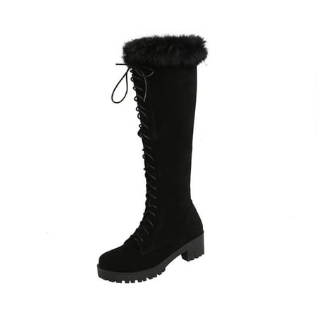 Babysbule Womens Shoes Clearance Autumn And Winter Rabbit Women s Boots Cross Lace Mid-heel Side Zipper High Boots Cotton Boots
Babysbule Womens Shoes Clearance Autumn And Winter Rabbit Women s Boots Cross Lace Mid-heel Side Zipper High Boots Cotton Boots