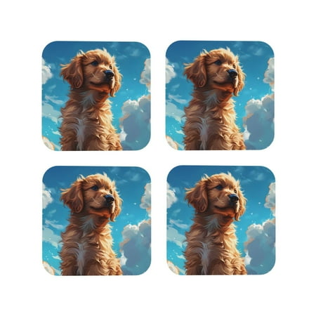 Leather Coasters Set of 4 - Cartoon Cloud Puppy Lightweight Non-Slip Drink Coasters for Desk Anti-Scalding Desk Cup Coasters for Office Table Decor Square
Leather Coasters Set of 4 - Cartoon Cloud Puppy Lightweight Non-Slip Drink Coasters for Desk Anti-Scalding Desk Cup Coasters for Office Table Decor Square