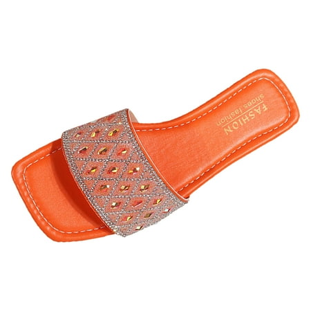 SEMIMAY Fashion Spring And Summer Women Slippers Flat Bottom Square Toe Open Toe Light Shiny Rhinestone Slip On Comfortable
SEMIMAY Fashion Spring And Summer Women Slippers Flat Bottom Square Toe Open Toe Light Shiny Rhinestone Slip On Comfortable