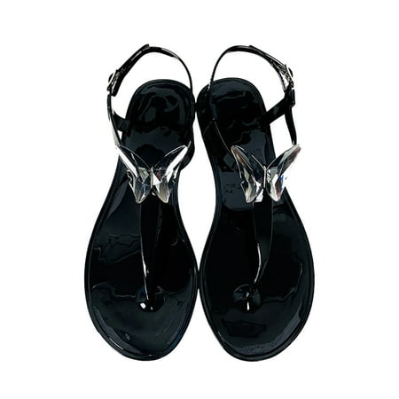 Jungdeepe Ladies Summer Rhinestone Butterfly Jelly Clip Toe Beach Big Size Flat Transparent Sandals
Jungdeepe Ladies Summer Rhinestone Butterfly Jelly Clip Toe Beach Big Size Flat Transparent Sandals