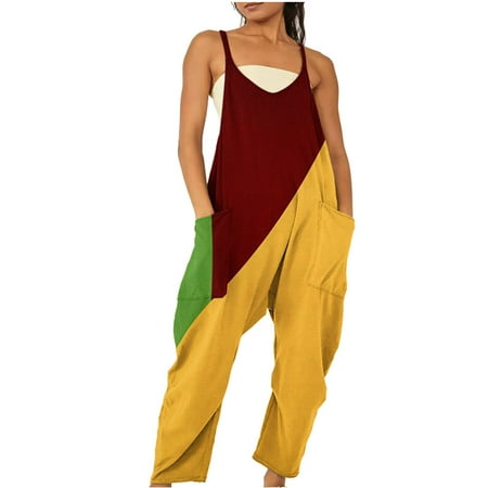 Jsezml Womens 2023 Fashion Overalls Spaghetti Strap Stretchy Wide Leg Jumpsuits Summer Casual Loose Rompers with Pockets
Jsezml Womens 2023 Fashion Overalls Spaghetti Strap Stretchy Wide Leg Jumpsuits Summer Casual Loose Rompers with Pockets