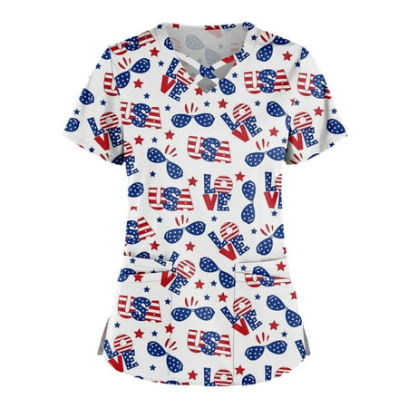 HIMIWAY Summer Hot Shirts for Women Plus Size Cute Printed Scrub Working Uniform Tops For Women Cross V-Neck Short Sleeve Fun T-Shirts Workwear Tee With Pockets
HIMIWAY Summer Hot Shirts for Women Plus Size Cute Printed Scrub Working Uniform Tops For Women Cross V-Neck Short Sleeve Fun T-Shirts Workwear Tee With Pockets