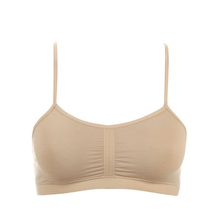 Women‘s Maidenform Girl H4217 Seamfree Ruched Crop Bralette (Nude M)