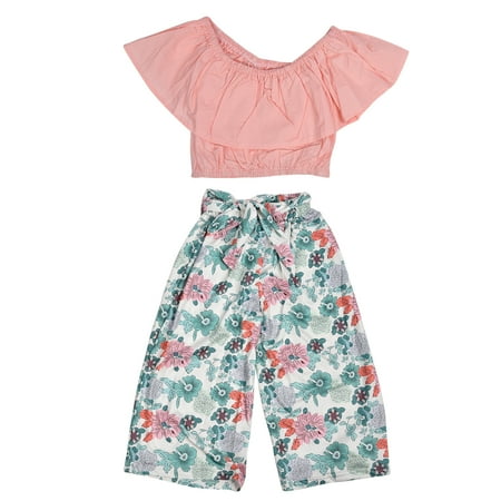 Girls Summer Outfits Girls Summer Outfits Fashionable Off-Shoulder Top Belted Summer Clothes For Little Girl For Easter For Thanksgiving For Birthday Pink 110cm
Girls Summer Outfits Girls Summer Outfits Fashionable Off-Shoulder Top Belted Summer Clothes For Little Girl For Easter For Thanksgiving For Birthday Pink 110cm