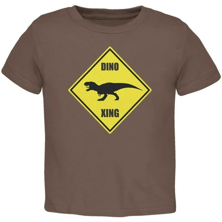 Dino Crossing Brown Toddler T-Shirt