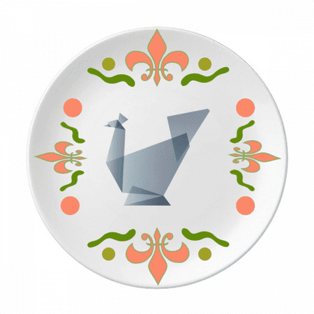 Origa Peacock Geometric Shape Flower Ceramics Plate Tableware Dinner Dish