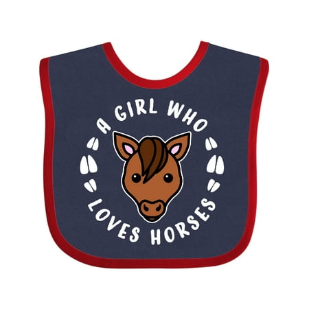 Inktastic A Girl Who Loves Horses Gift Baby Boy or Baby Girl Bib