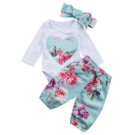 BrilliantMe Newborn Baby Girl Floral Heart Romper Pants Headband 3pcs Outfits Set Autumn 18-24 Months
BrilliantMe Newborn Baby Girl Floral Heart Romper Pants Headband 3pcs Outfits Set Autumn 18-24 Months