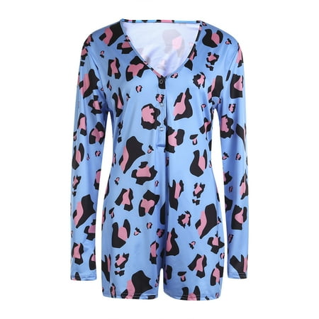 CAITZR Women s Long Sleeve Jumpsuit Deep V-Neck Funny Pattern Printed Cloth Casual Home Wear Romper
CAITZR Women s Long Sleeve Jumpsuit Deep V-Neck Funny Pattern Printed Cloth Casual Home Wear Romper