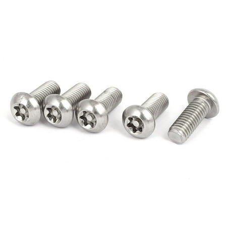 M8x20mm 304 Stainless Steel Button Head Torx Security Machine Screws 5pcs