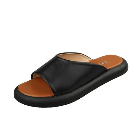 Fashion Spring And Summer Women Slippers Flat Thick Bottom Comfortable Solid Color Indoor And Outdoor Pu slipper for Women Black
Fashion Spring And Summer Women Slippers Flat Thick Bottom Comfortable Solid Color Indoor And Outdoor Pu slipper for Women Black