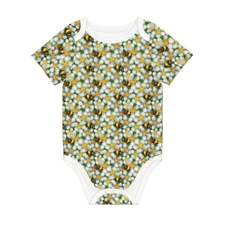 Coaee Bees and Flower for Soft Cotton Baby Short-Sleeve Bodysuit Baby Girls Boys Bodysuit Romper
Coaee Bees and Flower for Soft Cotton Baby Short-Sleeve Bodysuit Baby Girls Boys Bodysuit Romper