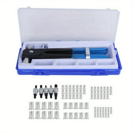86pcs Hand Riveter Nut Rivet Gun Kit Manual Threaded Nut Rive Tool Kit Stainless Steel Nuts Metric Thread For Screws
86pcs Hand Riveter Nut Rivet Gun Kit Manual Threaded Nut Rive Tool Kit Stainless Steel Nuts Metric Thread For Screws
