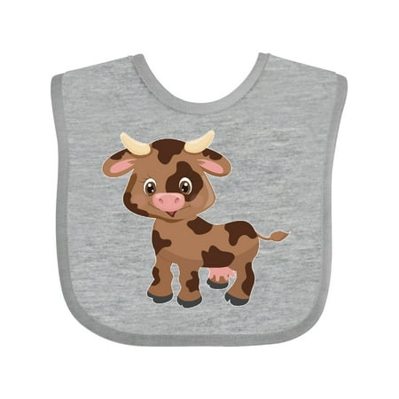 Inktastic Cute Brown Cow with Brown Spots Gift Baby Boy or Baby Girl Bib