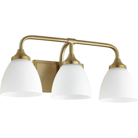 Kirkby Oaks 3 Light Vanity Light in Bailey Street Home Home Collection Style 19.25 inches Wide By 8.5 inches High-Aged Brass Finish-Satin Opal Glass
Kirkby Oaks 3 Light Vanity Light in Bailey Street Home Home Collection Style 19.25 inches Wide By 8.5 inches High-Aged Brass Finish-Satin Opal Glass