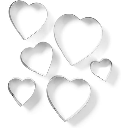 Heart Cookie Cutters Set Of 6 Stainless Steel