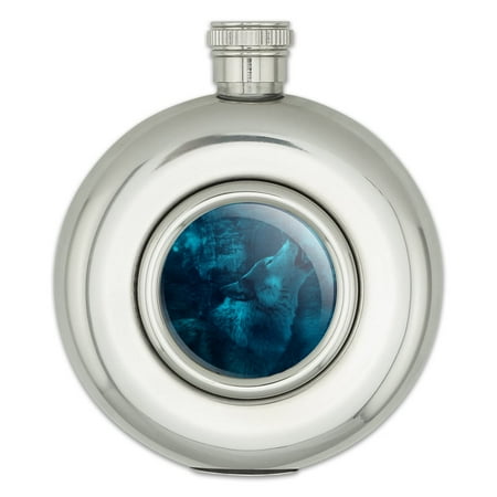 Wolf Howl Howling Blue Moon Wolves Round Stainless Steel 5oz Hip Drink Flask
Wolf Howl Howling Blue Moon Wolves Round Stainless Steel 5oz Hip Drink Flask