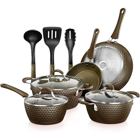 Nonstick Cookware Excilon Kitchen Ware Pots & Pan Set with Saucepan Frying Pans Cooking Pots Lids Utensil PTFE/PFOA/PFOS free 11 Pcs Purple One size
Nonstick Cookware Excilon Kitchen Ware Pots & Pan Set with Saucepan Frying Pans Cooking Pots Lids Utensil PTFE/PFOA/PFOS free 11 Pcs Purple One size