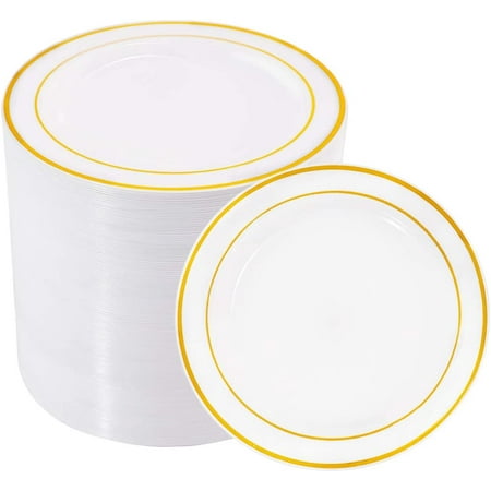 100Pieces Plastic Plates -6.25Inch Disposable Salad/Dessert Plates- White With Rim Premium Hard Plastic Appetizer Plates/Small Cake Plates For Weddings& Parties
100Pieces Plastic Plates -6.25Inch Disposable Salad/Dessert Plates- White With Rim Premium Hard Plastic Appetizer Plates/Small Cake Plates For Weddings& Parties