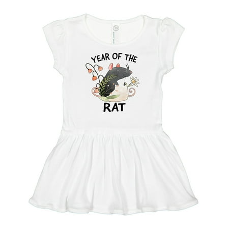 Inktastic Chinese Zodiac Year of the Rat Gift Baby Girl Dress