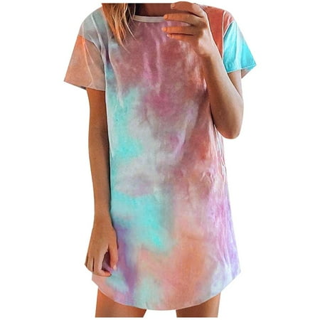XIUH Women Tie-Dye Pajamas Short Sleeve Sleepwear Casual Nightgown Shirt Dress(S-2XL) Womens Plus Size Dresses Multicolor L
XIUH Women Tie-Dye Pajamas Short Sleeve Sleepwear Casual Nightgown Shirt Dress(S-2XL) Womens Plus Size Dresses Multicolor L