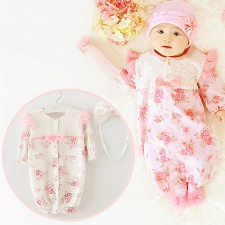 MyBeauty Autumn Kid Baby Girl Bowknot Print O Neck Long Sleeve Cotton Romper Jumpsuit Hat Pink 2-4M
MyBeauty Autumn Kid Baby Girl Bowknot Print O Neck Long Sleeve Cotton Romper Jumpsuit Hat Pink 2-4M