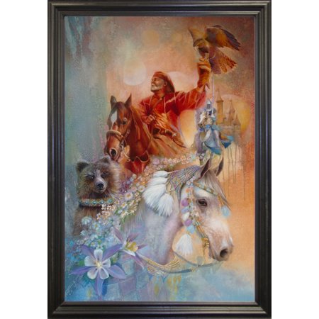 The King's Huntsman-DENLUN14986 Print 34.5"x23" by Denton Lund in a Black Grande