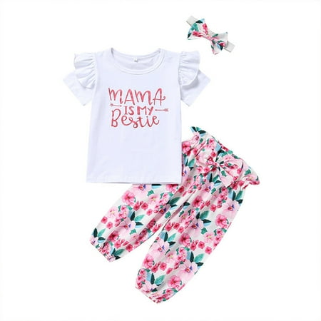 Fesfesfes Newborn Infant Baby Girls Fly Sleeve Letter Floral Print Tops Pants Outfits Set
Fesfesfes Newborn Infant Baby Girls Fly Sleeve Letter Floral Print Tops Pants Outfits Set