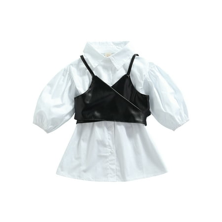 Livingsenburg Toddler Girls PU Leather Vest Crop Tops Long Sleeve Shirt Blouse Princess Dress Clothes Sets
Livingsenburg Toddler Girls PU Leather Vest Crop Tops Long Sleeve Shirt Blouse Princess Dress Clothes Sets