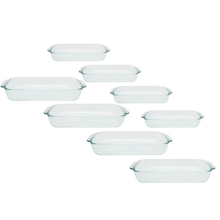 Pyrex 233 3qt and 232 2qt Glass Baking Dish Combo - 4-Pack