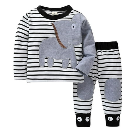 QWERTYU Infant Baby Toddler Child Girl Boy 2PCS Clothing Set Outfit Cartoon Animal Tops and Striped Pants Set Long Sleeve White
QWERTYU Infant Baby Toddler Child Girl Boy 2PCS Clothing Set Outfit Cartoon Animal Tops and Striped Pants Set Long Sleeve White