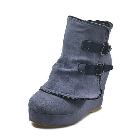 Puntoco Women S Winter Boots Clearance Women S Leather Boots with Belt Buckle Outer Wedge Heel Gray
Puntoco Women S Winter Boots Clearance Women S Leather Boots with Belt Buckle Outer Wedge Heel Gray