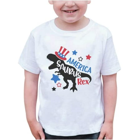 7 ate 9 Apparel Kids 4th of July Shirts - Dinosaur Americasaurus White T-Shirt 6 Months
7 ate 9 Apparel Kids 4th of July Shirts - Dinosaur Americasaurus White T-Shirt 6 Months