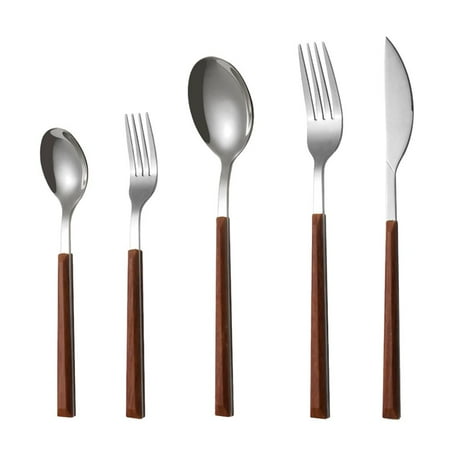 Lunch Kitchen Knife Fork Spoon Reusable Portable Stainless Steel Dinnerware Set Cutlery Set Imitation Wood Handle Tableware Set WOODEN-SILVER
Lunch Kitchen Knife Fork Spoon Reusable Portable Stainless Steel Dinnerware Set Cutlery Set Imitation Wood Handle Tableware Set WOODEN-SILVER