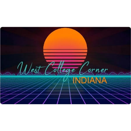 West College Corner Indiana 4 X 2.25-Inch Fridge Magnet Retro Neon Design