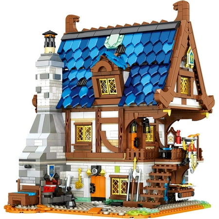 Medieval Forged Shop with LED Lighting Construction Toy 2366 Pcs