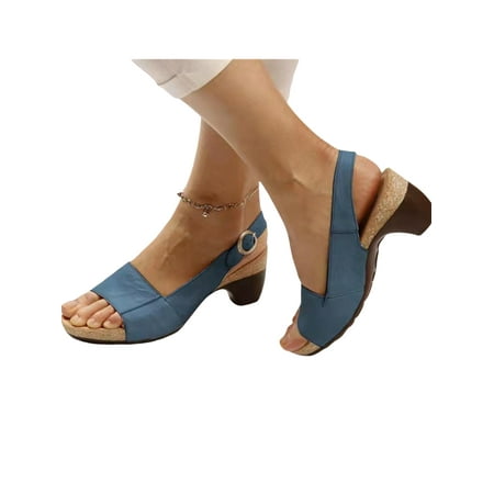 Sanviglor Women Dress Sandal Summer Slingback Ankle Strap Heeled Sandals Work Comfort Fashion Heels Non Slip Beach Pumps Blue 6.5
Sanviglor Women Dress Sandal Summer Slingback Ankle Strap Heeled Sandals Work Comfort Fashion Heels Non Slip Beach Pumps Blue 6.5