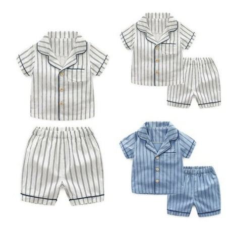 2PCS Toddler Kids Baby Cotton Pajamas Short Sleeve Stripe Pyjamas Homewear Sleepwear
2PCS Toddler Kids Baby Cotton Pajamas Short Sleeve Stripe Pyjamas Homewear Sleepwear