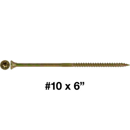 Jake Sales Brand #10 X 6” Torx/Star Wood Screw ~ 33 Screws - Multipurpose Yellow Zinc Coated - 1 Pound
Jake Sales Brand #10 X 6” Torx/Star Wood Screw ~ 33 Screws - Multipurpose Yellow Zinc Coated - 1 Pound