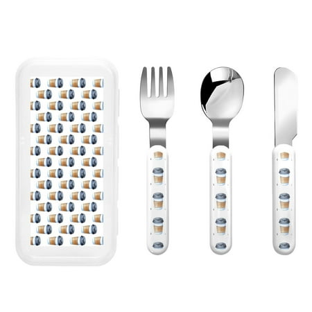 Easygdp Coffee To Go Pattern 3-Piece Flatware Set Kids Silverware Stainless Steel Toddler Kids Utensils Safe for Preschooler Children
Easygdp Coffee To Go Pattern 3-Piece Flatware Set Kids Silverware Stainless Steel Toddler Kids Utensils Safe for Preschooler Children