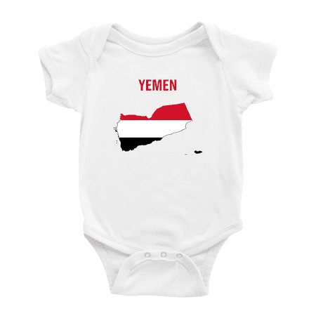 Yemen Map Flag Boy Girl Bodysuits (White 6-12 Months)