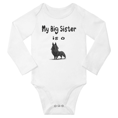 My Big Sister is a Belgian Shepherd Dog Funny Baby Long Sleeve Bodysuit Boy Girl (White 6-12M)
My Big Sister is a Belgian Shepherd Dog Funny Baby Long Sleeve Bodysuit Boy Girl (White 6-12M)