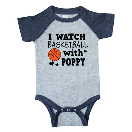Inktastic I Watch Basketball with Poppy Gift Baby Boy Bodysuit