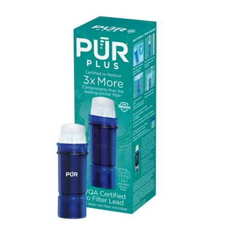 PUR PLUS Water Pitcher Replacement Filter with Lead Reduction (1 Pack) Blue – Compatible with all PUR Pitcher and Dispenser Filtration Systems
PUR PLUS Water Pitcher Replacement Filter with Lead Reduction (1 Pack) Blue – Compatible with all PUR Pitcher and Dispenser Filtration Systems