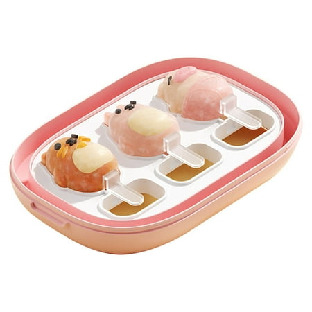 Winter Clearance! Uhuya Cartoones Ice Cream Moldes with Lid Food Grade Silicone Home Made Childrens Ice Cream Cheese Popsicle and Popsicle Moldes C