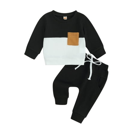 Acuteok Baby Boys 2Pcs Pants Set Long Sleeve Crew Neck Contrast Color Sweatshirt with Elastic Waist Sweatpants Infant Clothes
Acuteok Baby Boys 2Pcs Pants Set Long Sleeve Crew Neck Contrast Color Sweatshirt with Elastic Waist Sweatpants Infant Clothes